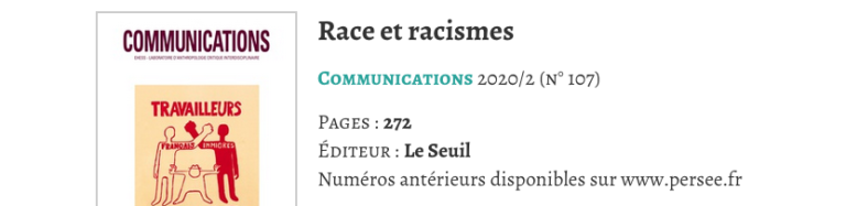 Communications – Race et racismes
