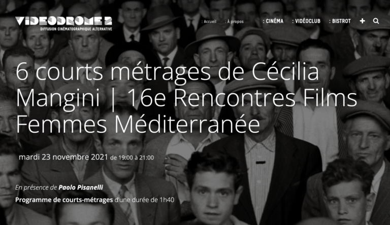 6 courts métrages de Cécilia Mangini – projection au Vidéodrome