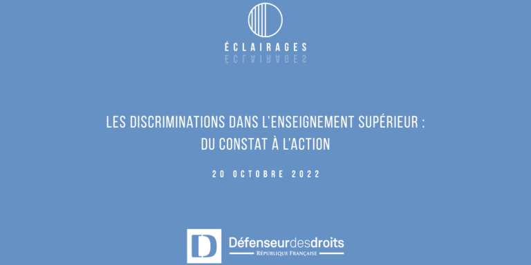 Rapport – DISCRIMINATIONS DANS L’ENSEIGNEMENT SUPÉRIEUR, DU CONSTAT À L’ACTION