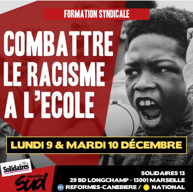 Stage syndical | Combattre le racisme à l’école [STAGE COMPLET]